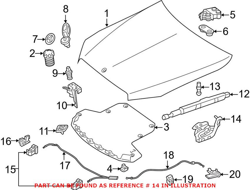 Mercedes Hood Hinge - Driver Side 2058805501