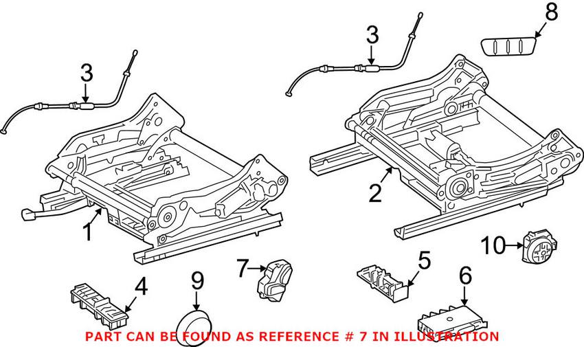 Power Seat Switch - Front Driver Side