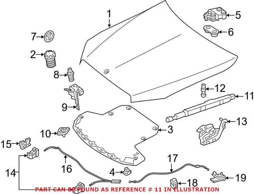 Mercedes Hood Lift Support 2059800064