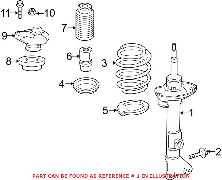 Mercedes Suspension Strut Assembly - Front Driver Left 2073231300