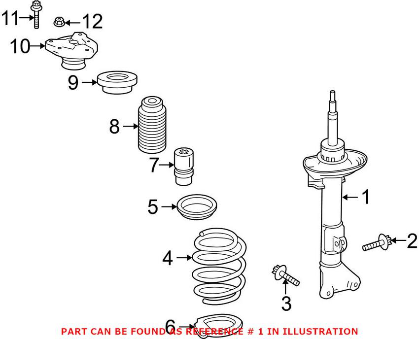 Mercedes Suspension Strut Assembly - Front Passenger Right 2073231400