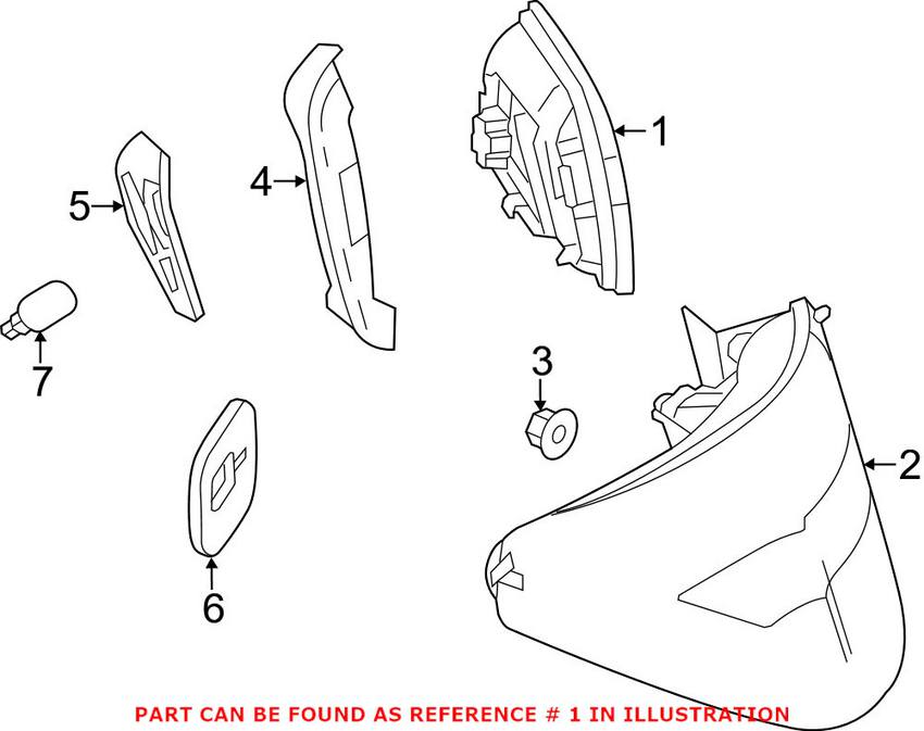 Mercedes Tail Light Assembly - Passenger Side Inner 2078200464