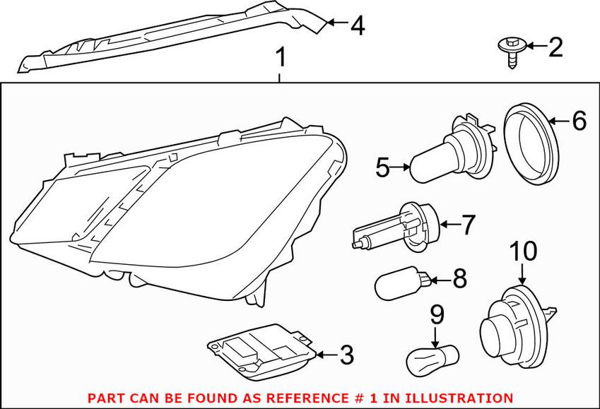 Mercedes Headlight Assembly - Driver Side (Halogen) 2078205361