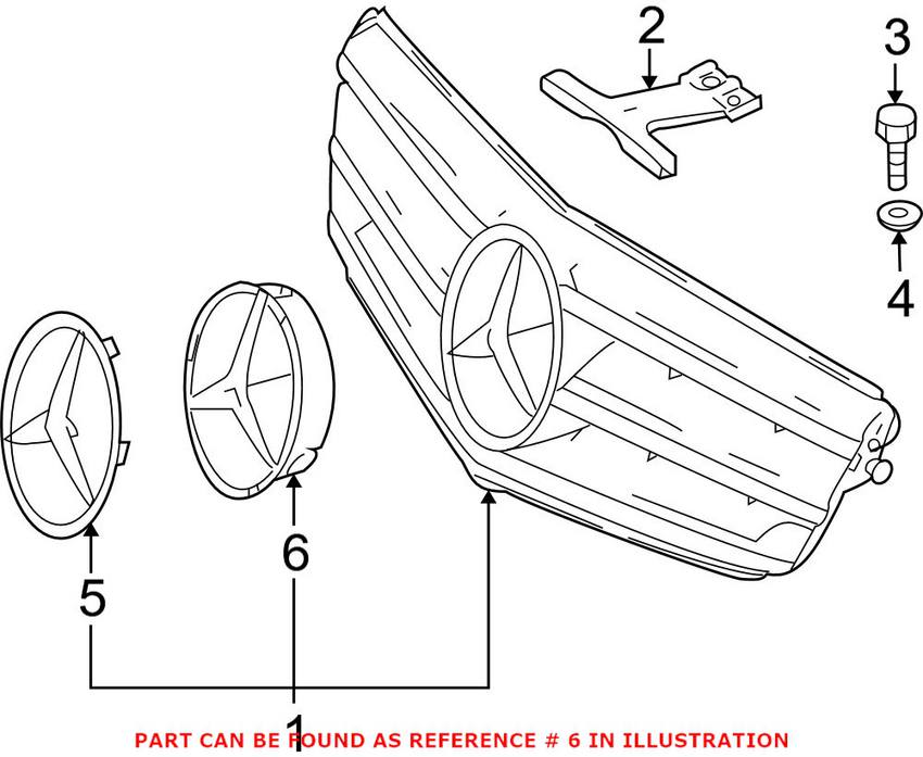 Mercedes Emblem Support Plate - Front Grille 2078880260