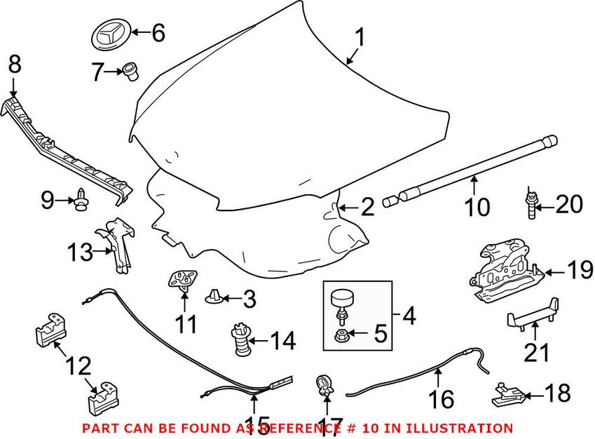 Mercedes Hood Lift Support 2079800764