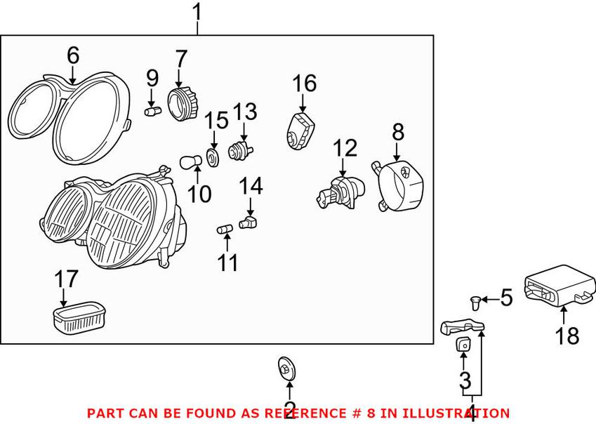 Mercedes Headlight Bulb Cover (Low Beam) 2088200149