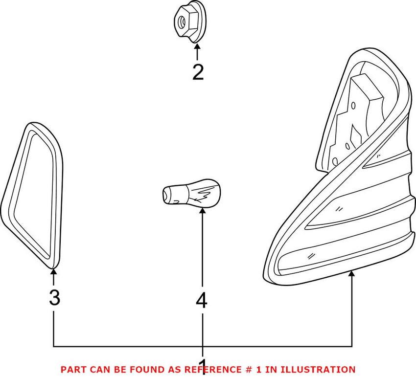 Mercedes Tail Light Assembly - Driver Side Outer 2088200364