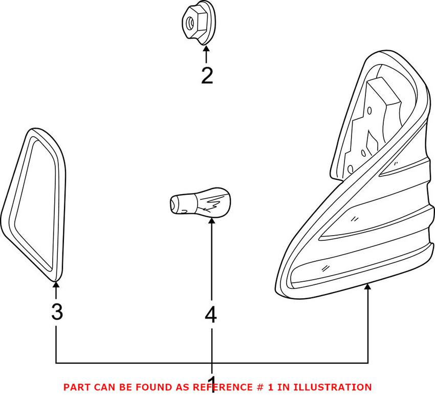 Mercedes Tail Light Assembly - Passenger Side Outer 2088200464