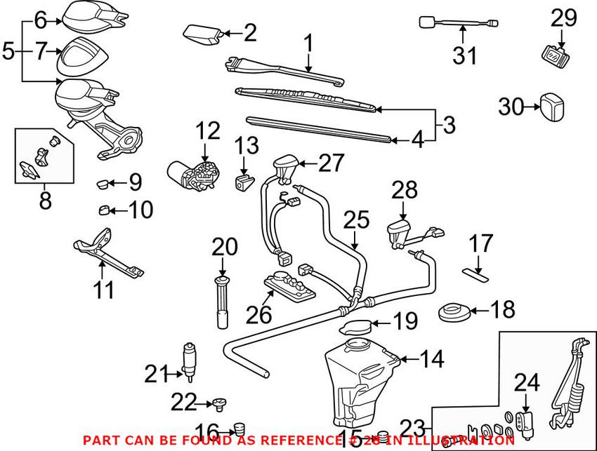 Mercedes Windshield Washer Nozzle 2088601247