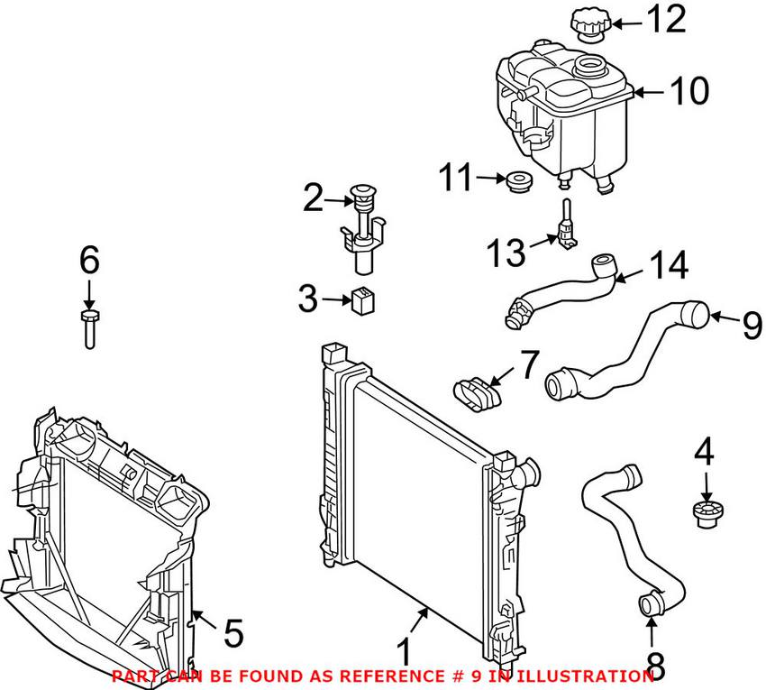 Mercedes Engine Coolant Hose - Lower 2095011182