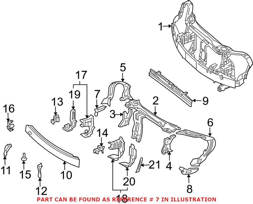 Mercedes Headlight Support - Passenger Side Lower 2096200634