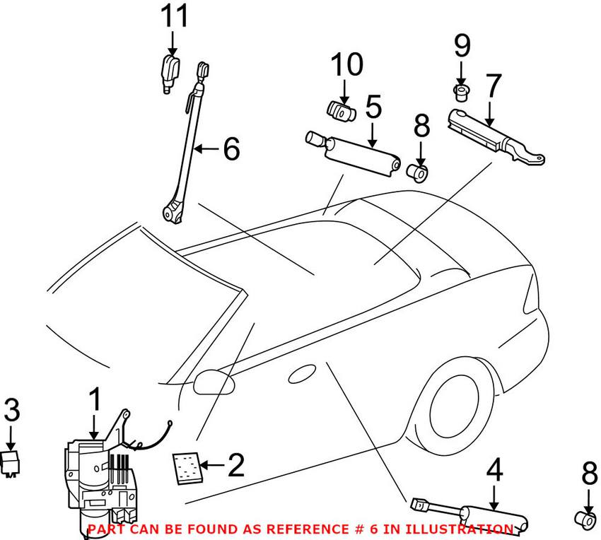 Mercedes Convertible Top Hydraulic Cylinder 209800127264