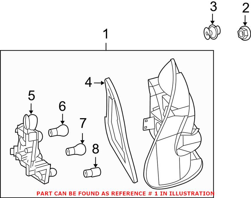 Mercedes Tail Light Assembly - Passenger Side 2098200264