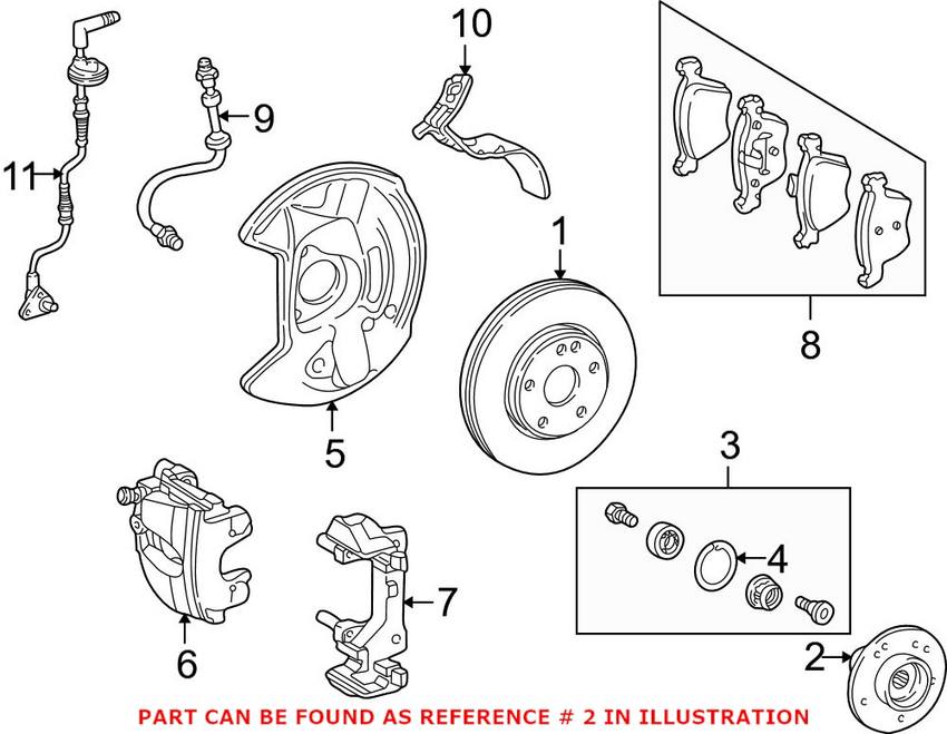 Mercedes Wheel Bearing and Hub Assembly - Front 2103300325