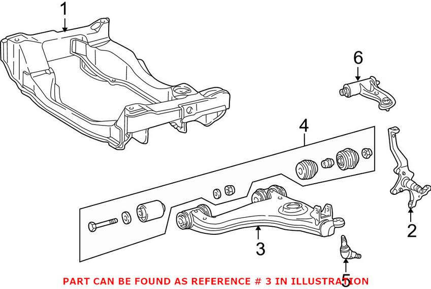 Mercedes Control Arm - Front Passenger Side Lower (w/ Bushing) 2103307707