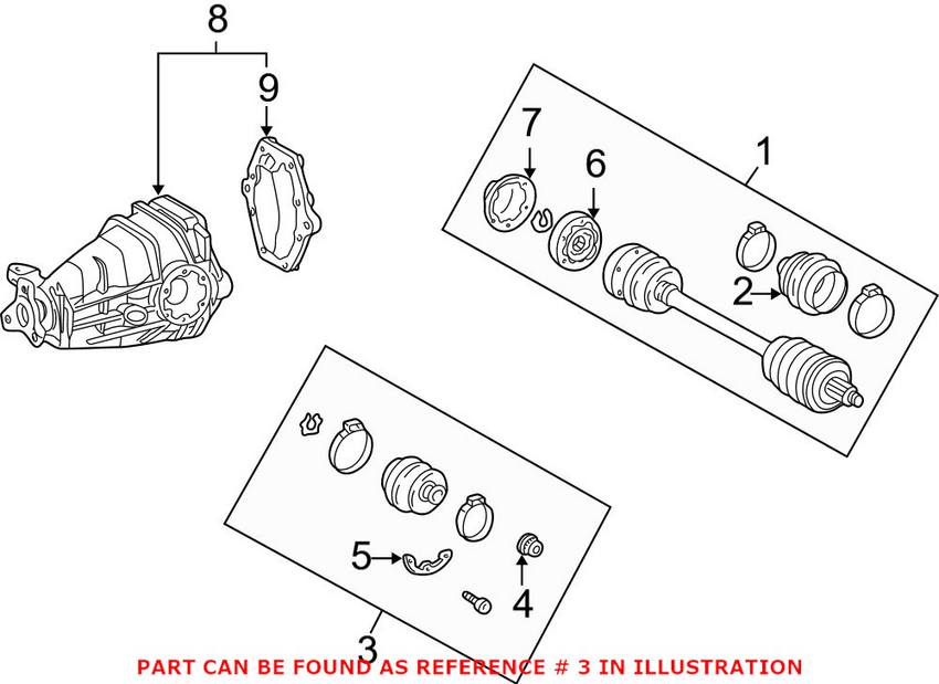 Mercedes CV Joint Boot - Rear Inner 2103500837