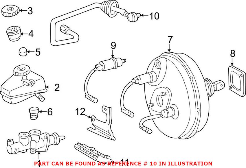 Mercedes Brake Booster Vacuum Hose 2104303229