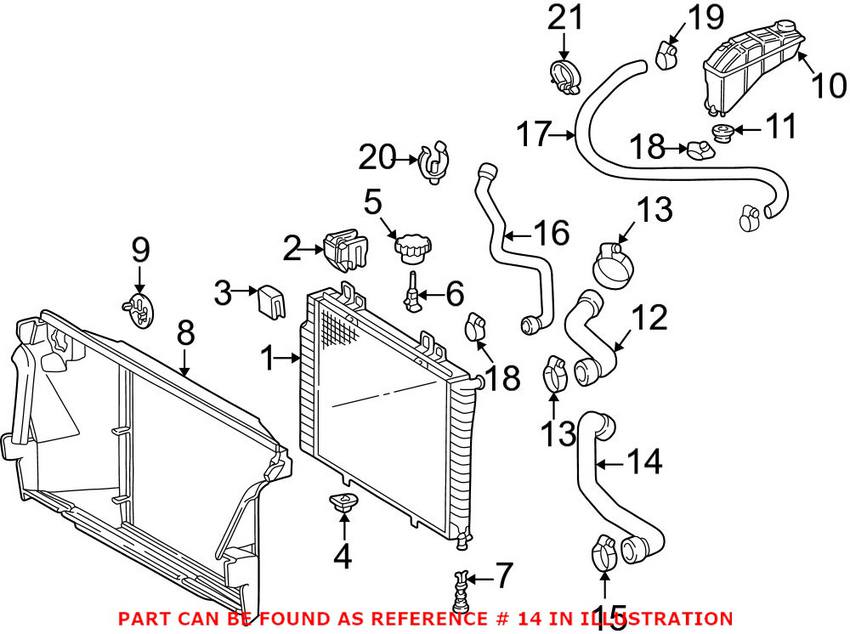 Mercedes Engine Coolant Hose 2105012682