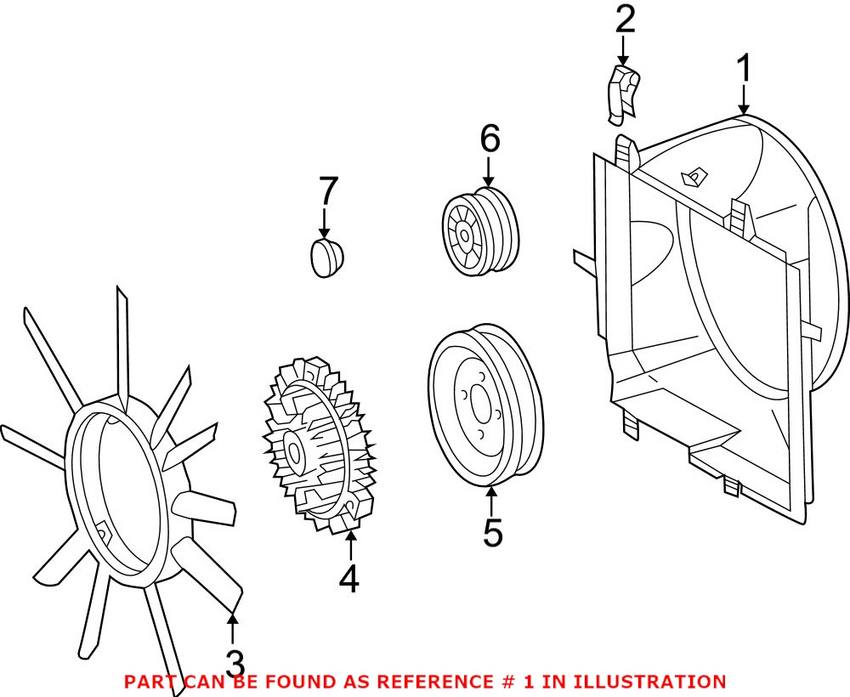 Mercedes Engine Cooling Fan Shroud 2105050455