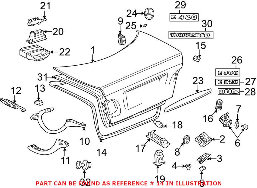 Mercedes Trunk Lid Seal 2107500198