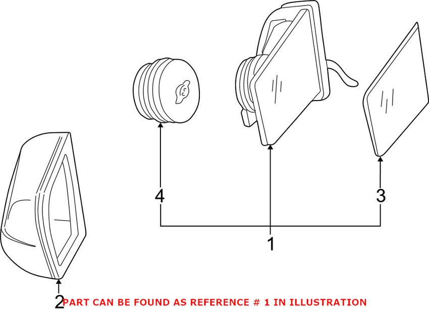 Mercedes Side Mirror Assembly - Driver Side (w/ Glass) 2108100116