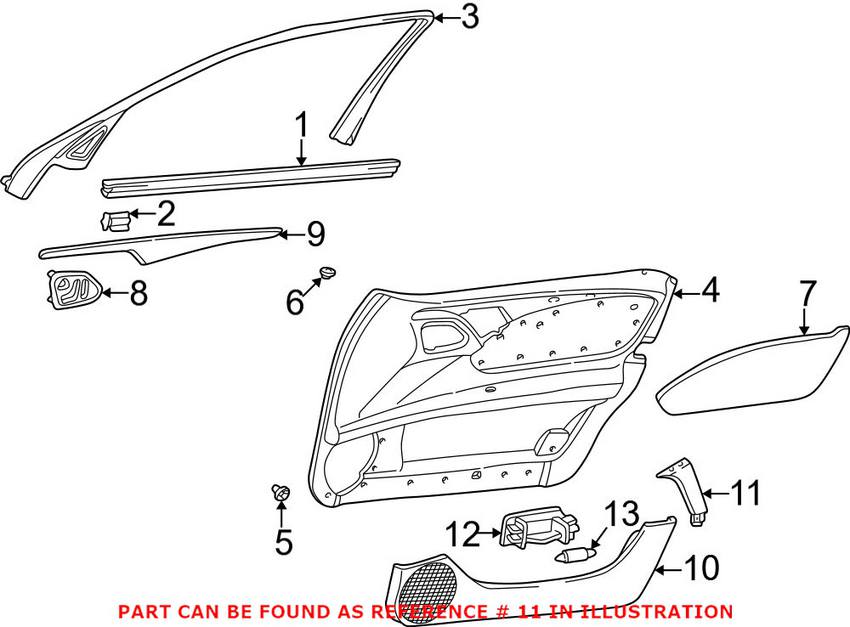 Mercedes Interior Door Handle - Front Driver Side (Quartz) 21081013548H22