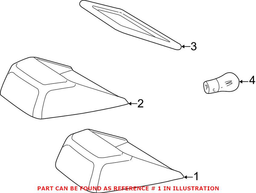 Mercedes Third Brake Light Assembly (Black) 21082007569B51