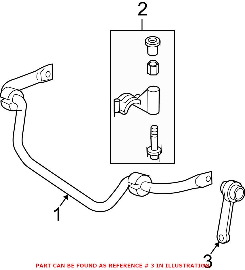 Mercedes Sway Bar End Link - Front Passenger Side 2113203889