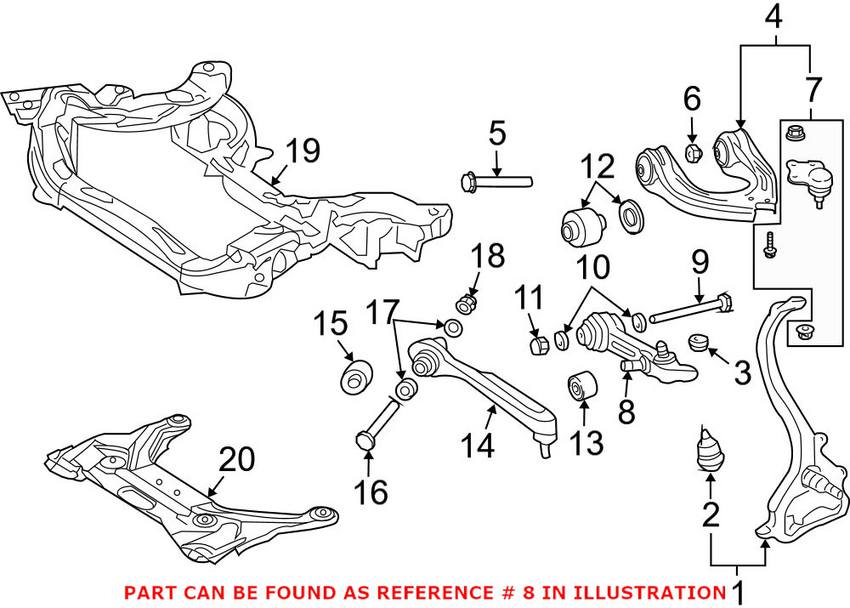 Mercedes Control Arm - Front Driver Side Lower Rearward 2113308107