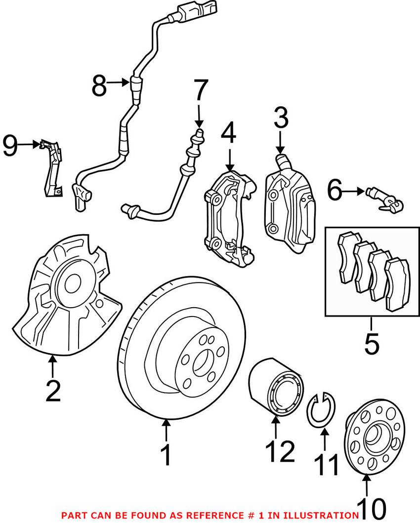 Mercedes Disc Brake Rotor - Front (304mm)