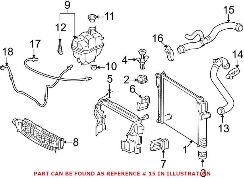 Mercedes Engine Coolant Hose 2115010482