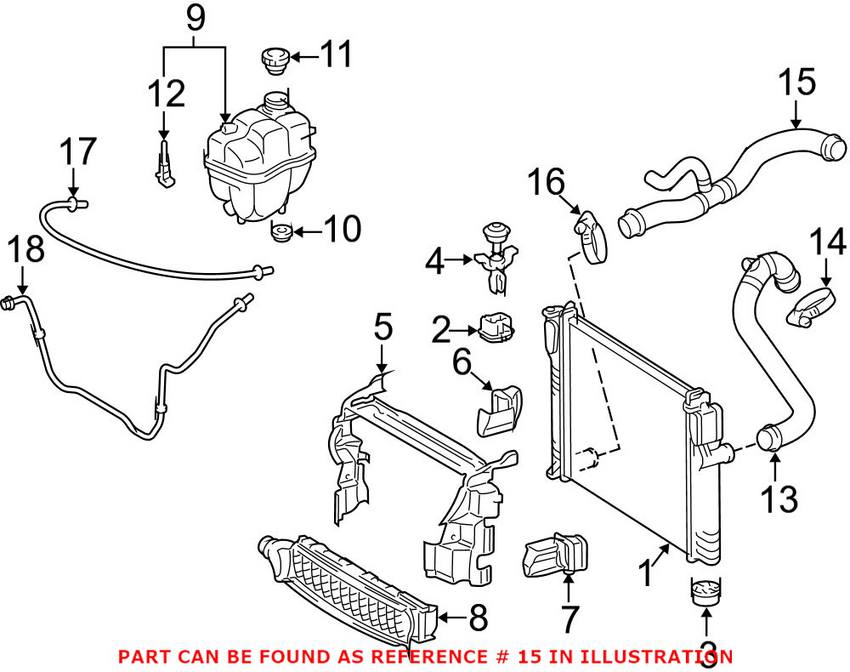 Mercedes Engine Coolant Hose - Lower 2115010682