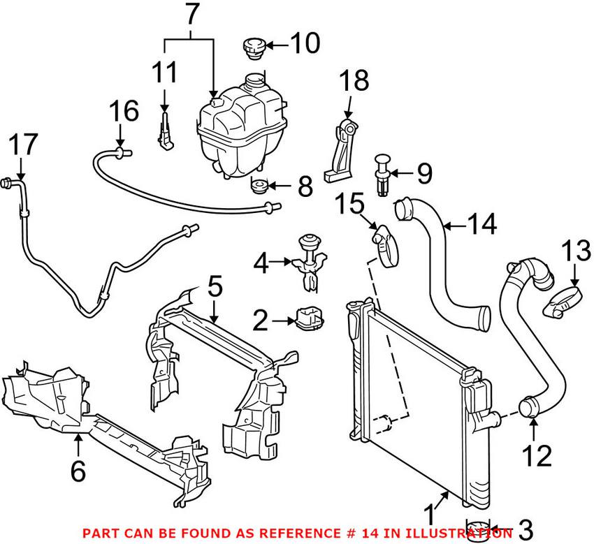 Mercedes Engine Coolant Hose - Lower 2115014482