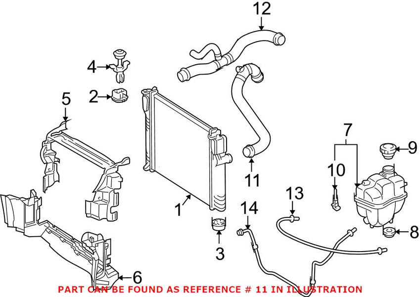 Mercedes Engine Coolant Hose - Upper 2115016482