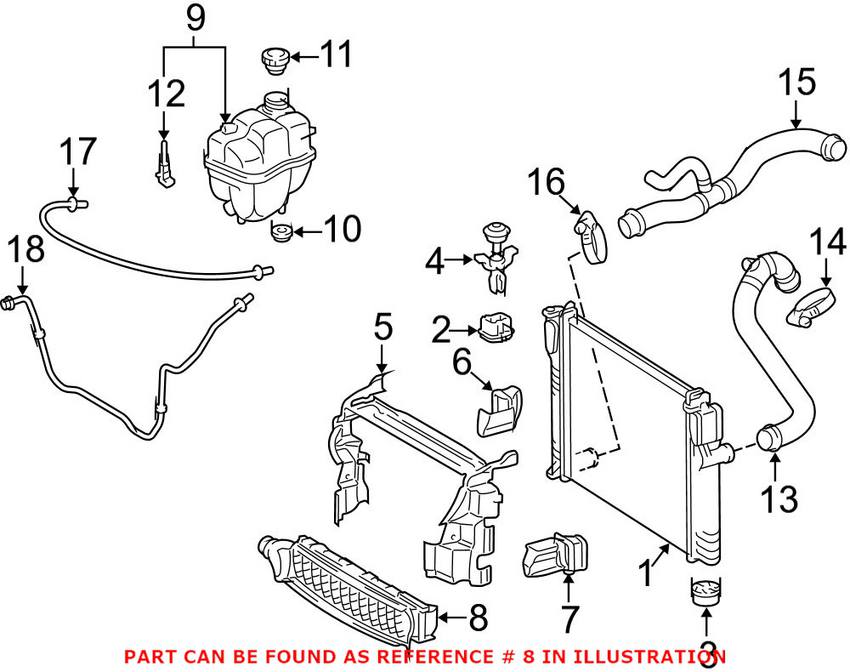 Mercedes Engine Cooling Fan Shroud 2115050530