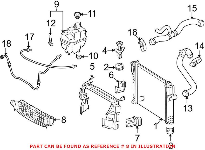 Mercedes A/C Condenser Frame Mount - Lower 2115050730