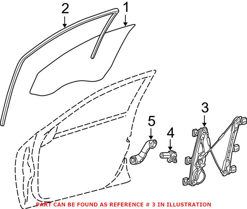 Mercedes Window Regulator - Front Passenger Side 2117200446