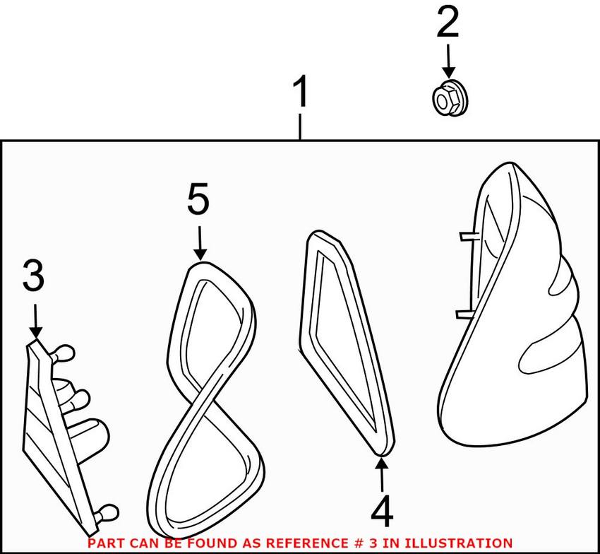 Mercedes Tail Light Bulb Socket - Driver Side 2118200177