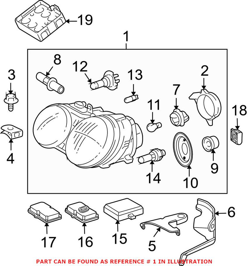 Mercedes Headlight Assembly - Driver Side (Halogen) 211820036164