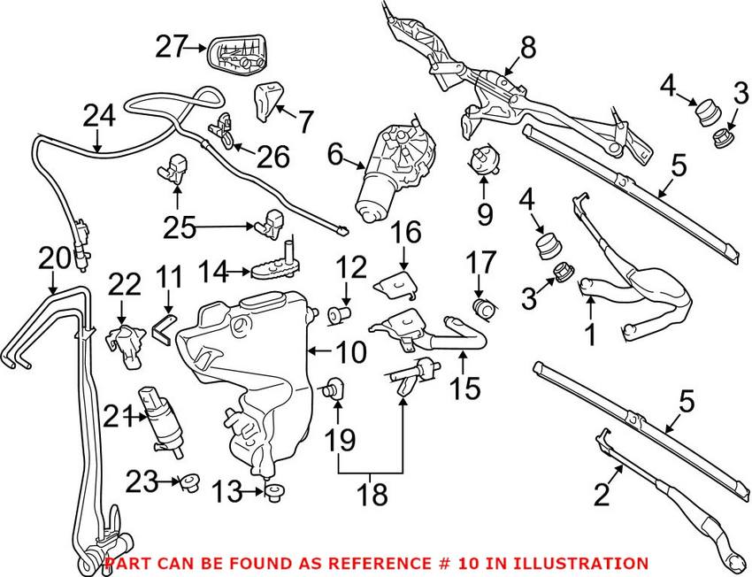 Mercedes Windshield Washer Fluid Reservoir (w/ Headlight Cleaning Package) 2118690120