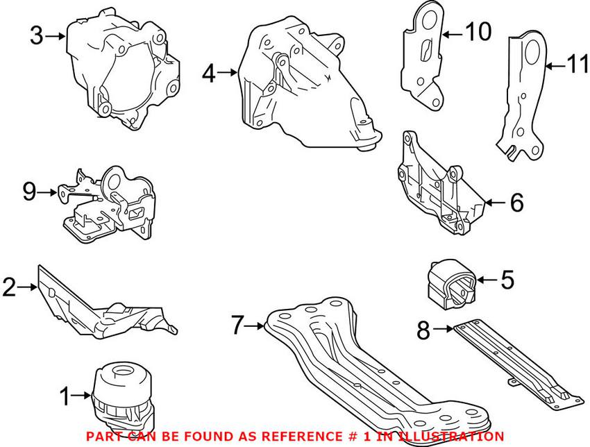 Mercedes Engine Mount - Driver Left 2122406317