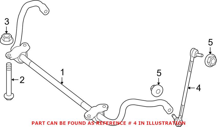 Mercedes Sway Bar End Link - Front Passenger Side 2123201289