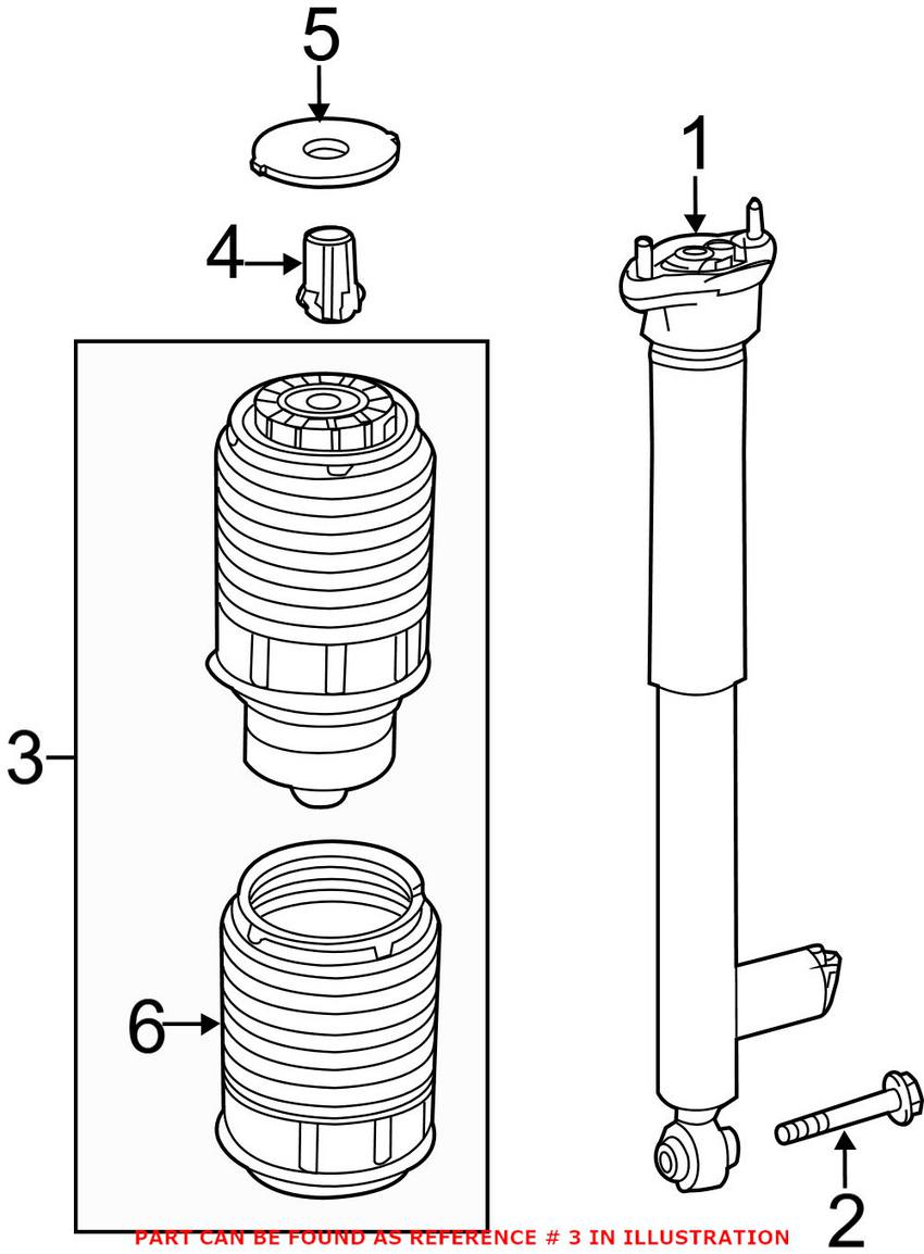 Mercedes Air Spring - Rear Driver Side 2123203725