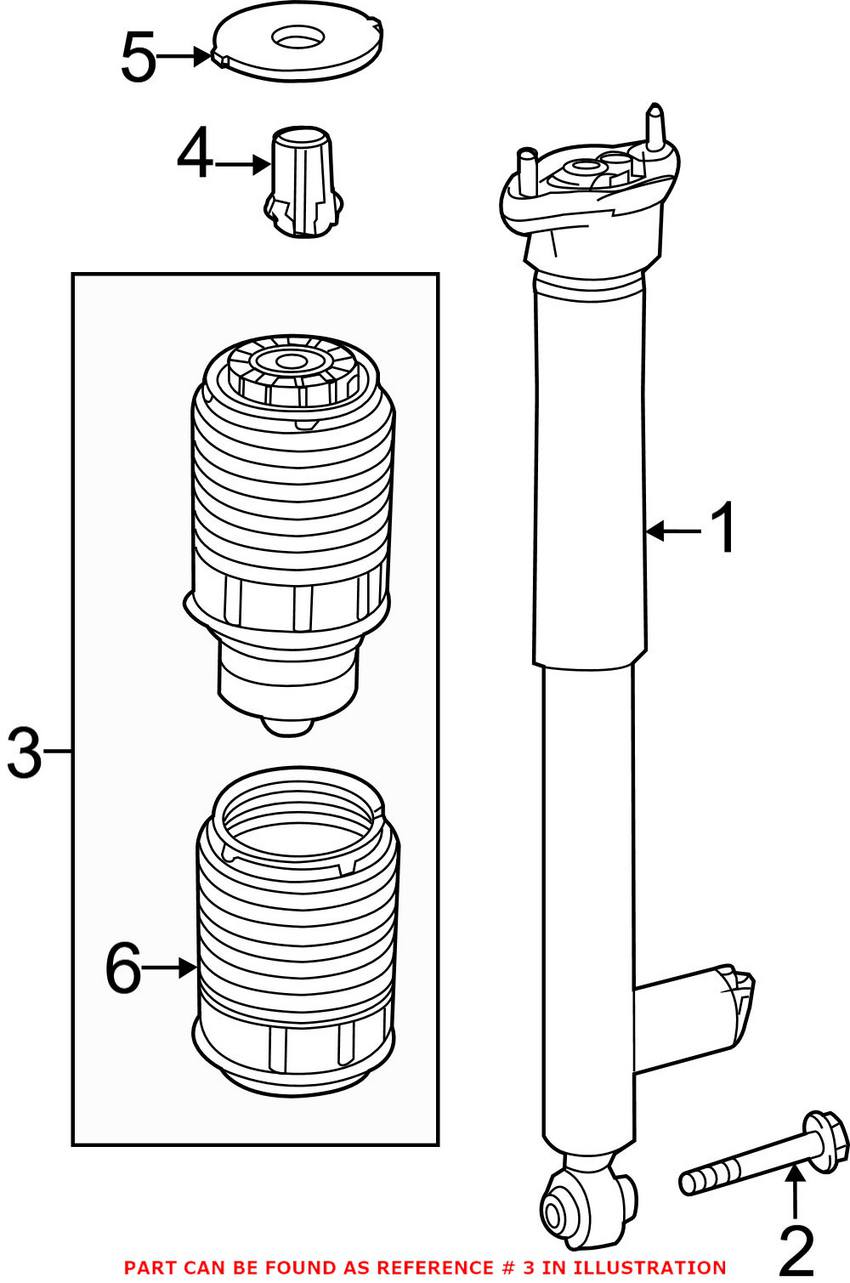 Mercedes Air Spring - Rear Driver Side 2123204325