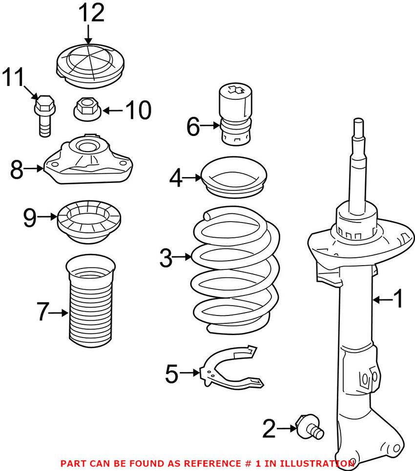 Mercedes Suspension Strut - Front Passenger Right 2123236200