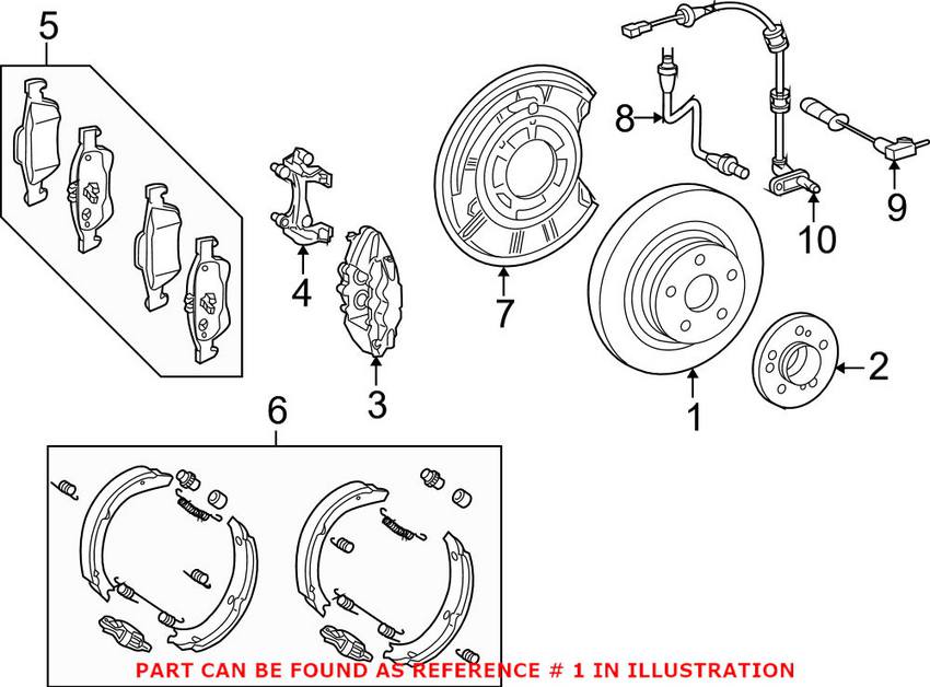 Mercedes Disc Brake Rotor - Rear (360mm) (Cross-Drilled)