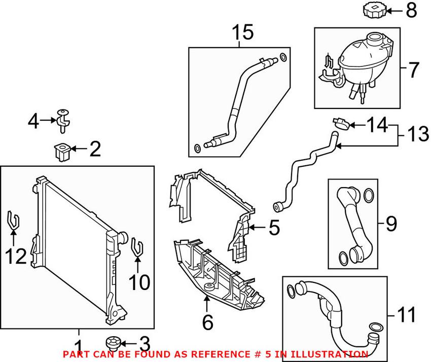 Mercedes Engine Cooling Fan Shroud 2125051430