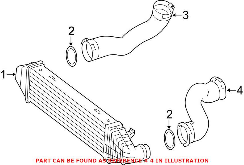 Mercedes Turbocharger Intercooler Pipe - Front Driver Left 2125280000