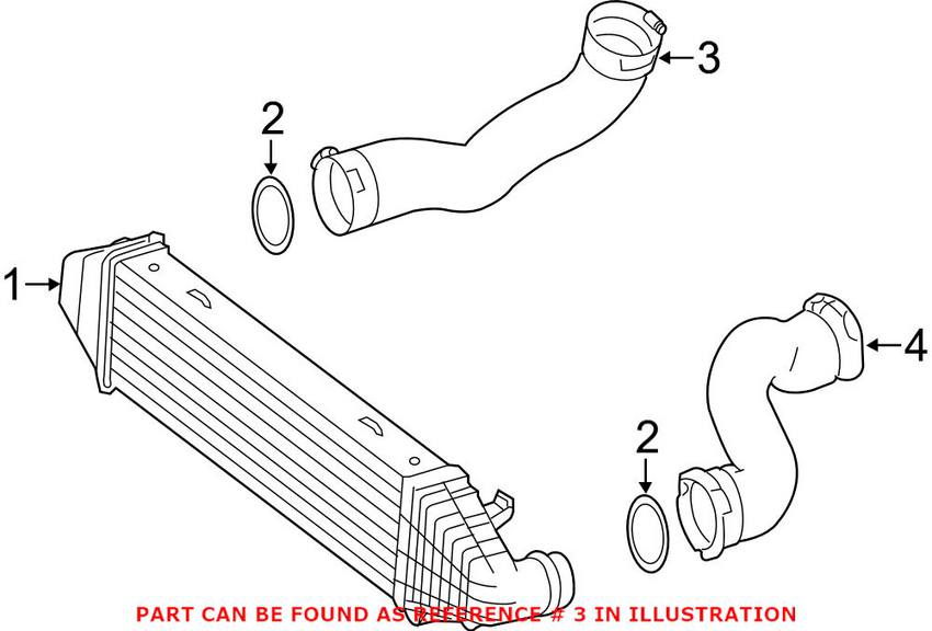 Mercedes Turbocharger Intercooler Pipe - Front Passenger Right 2125280882