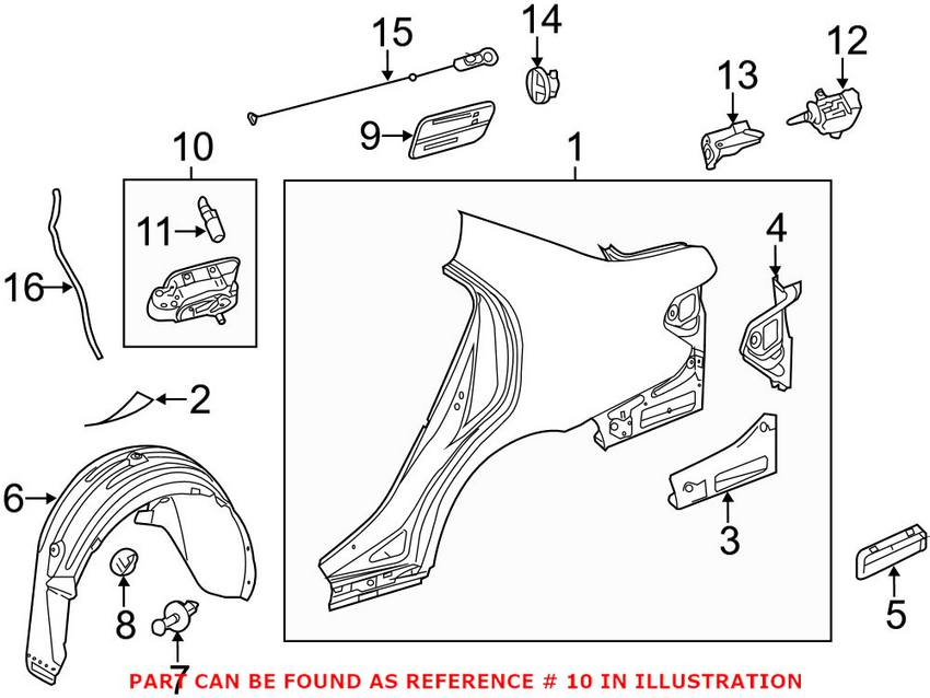 Mercedes Fuel Filler Housing - Rear 2126300000